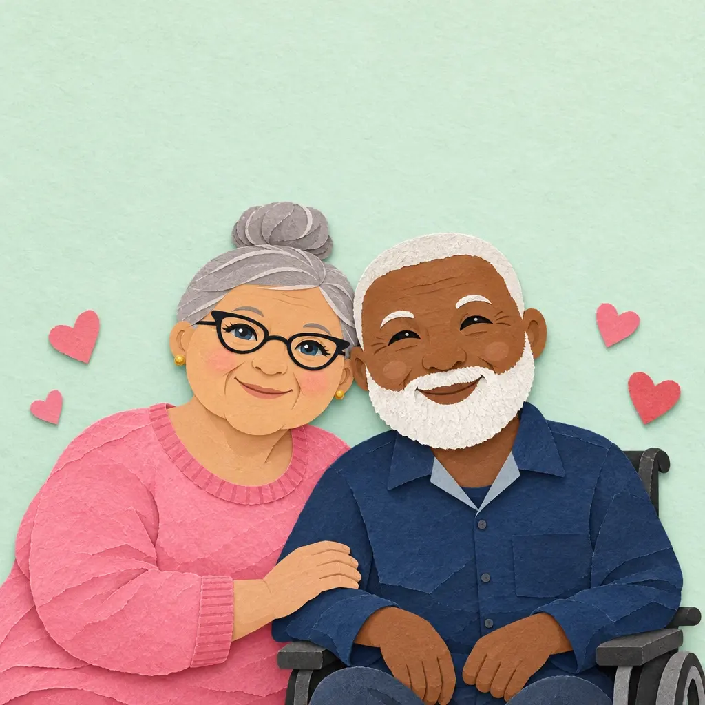 Rose and Joseph, painted in Paper cut