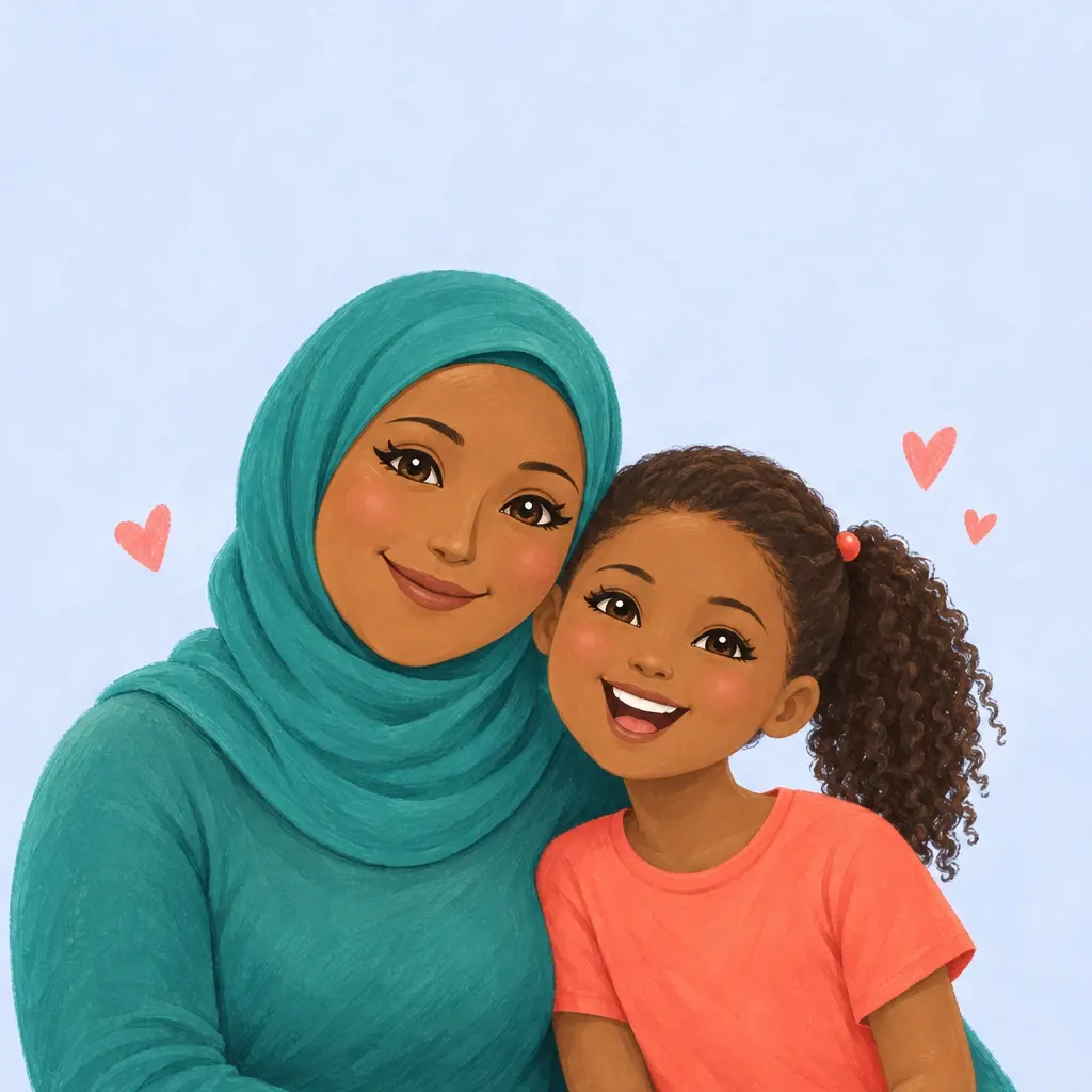 Aisha and Zara, painted in Storybook