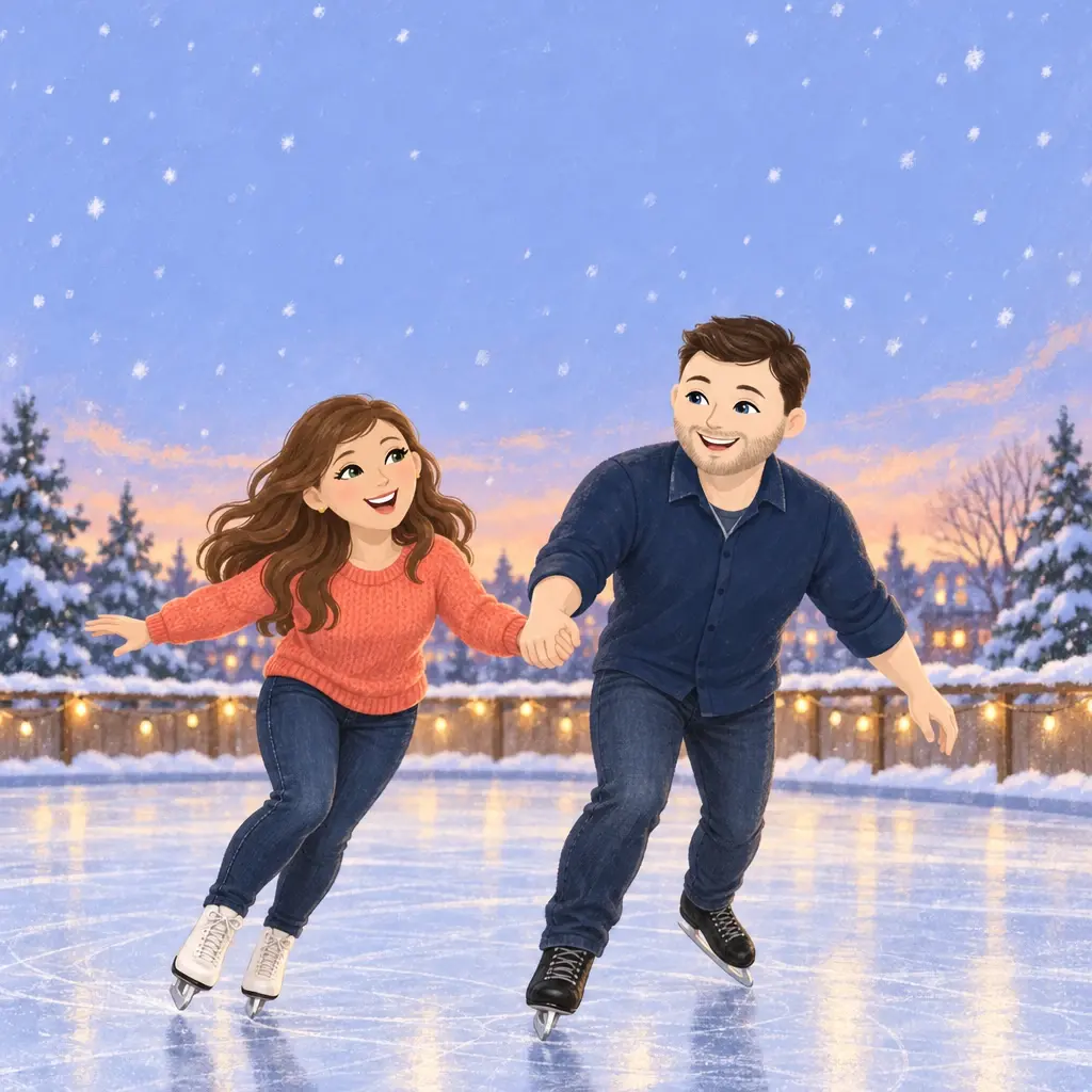 Emma and James illustrated on the cover of Reasons I Love You This Christmas